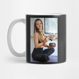 Woman with a tibetan bowl Mug